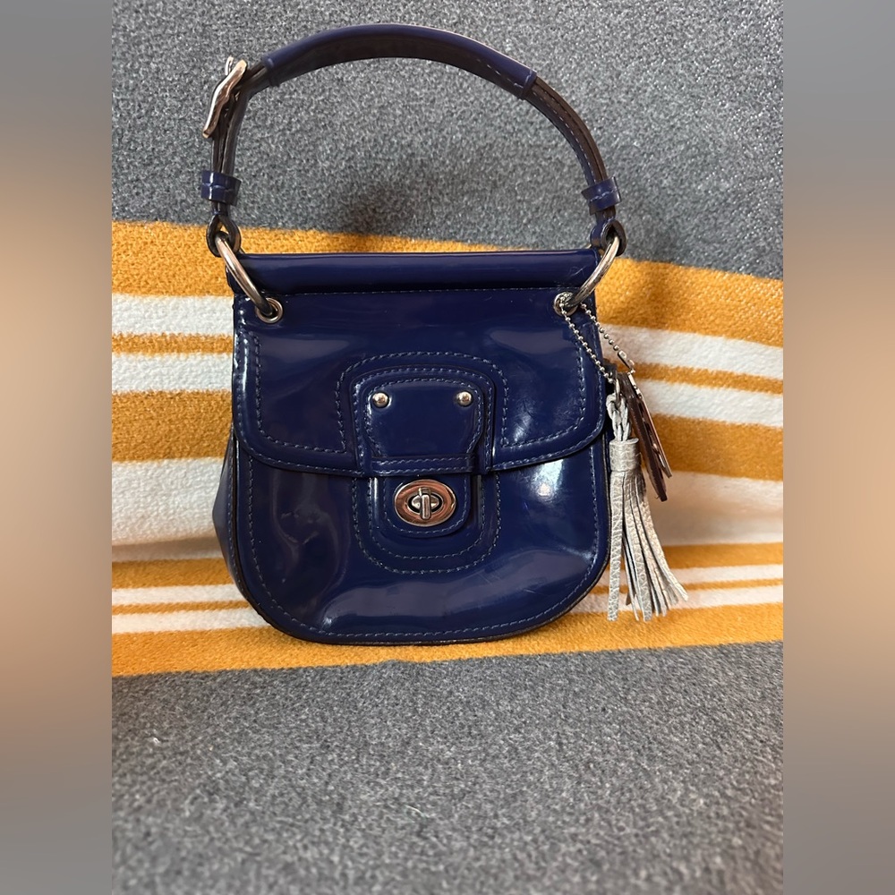 Coach Glossy Mini Bag in Deep Blue